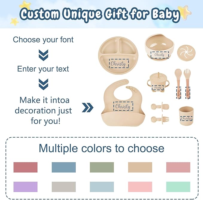 Personalized Silicone Baby Feeding Set - Image 5