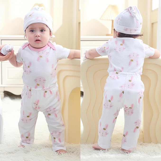 Baby Bodysuit and Pant Set 10-pcs Cotton Soft Newborn Boy Girl Clothes Outfits - Image 5