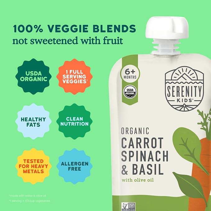 Serenity Kids 6+ Months Veggie Puree Baby Food Pouches - Image 4