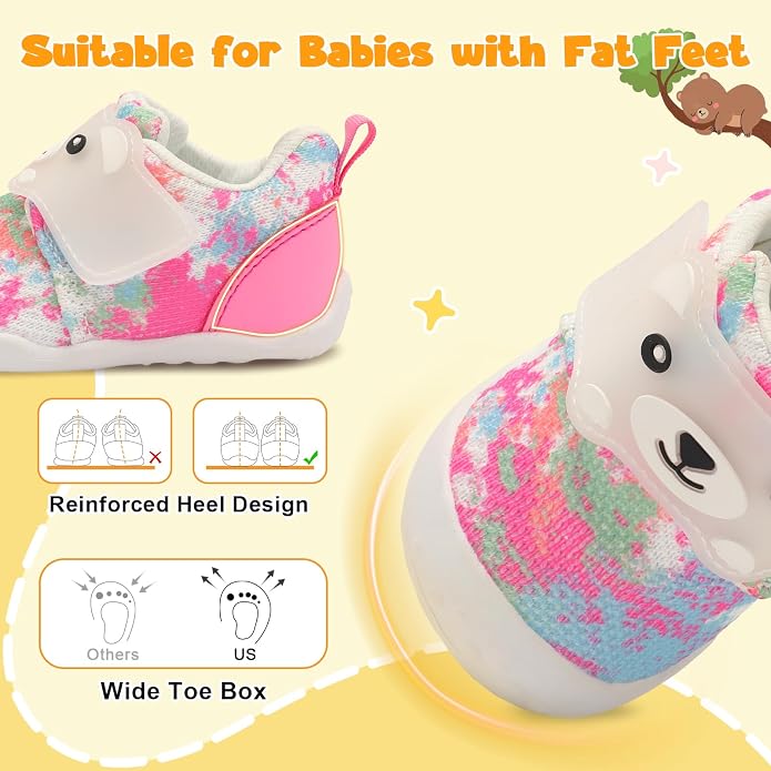 FEETCITY Baby Walking Shoes Wide Baby Shoes Boys Girls Infant Sneakers Crib - Image 2