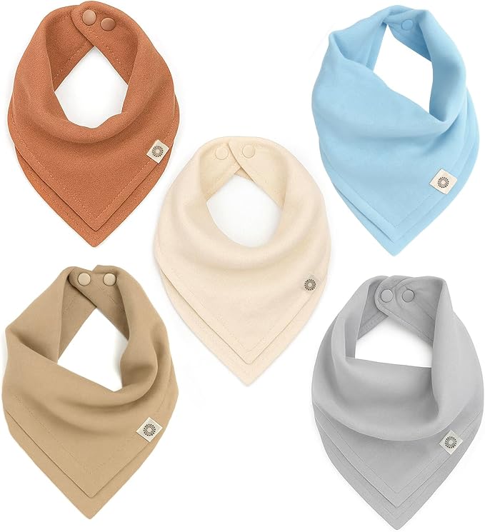 Kishu Baby Indi Organic Baby Bandana Bibs – Fairtrade 4-Way Reversible Drool by KishuBaby