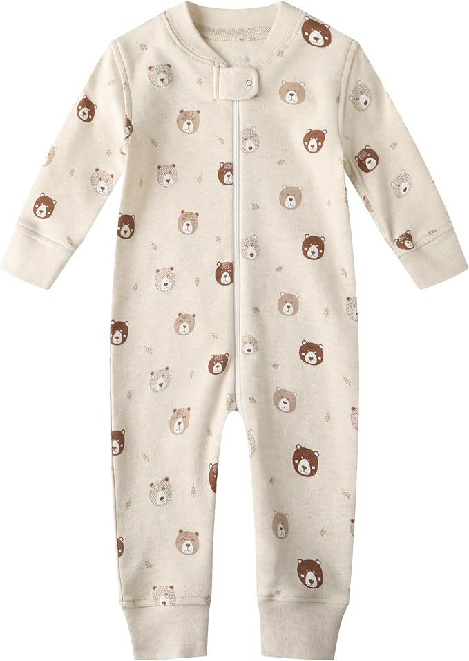 Owlivia Organic Cotton Baby Boy Girl Zip up Sleep 'N Play Pjs, Long Sleeve - Image 2