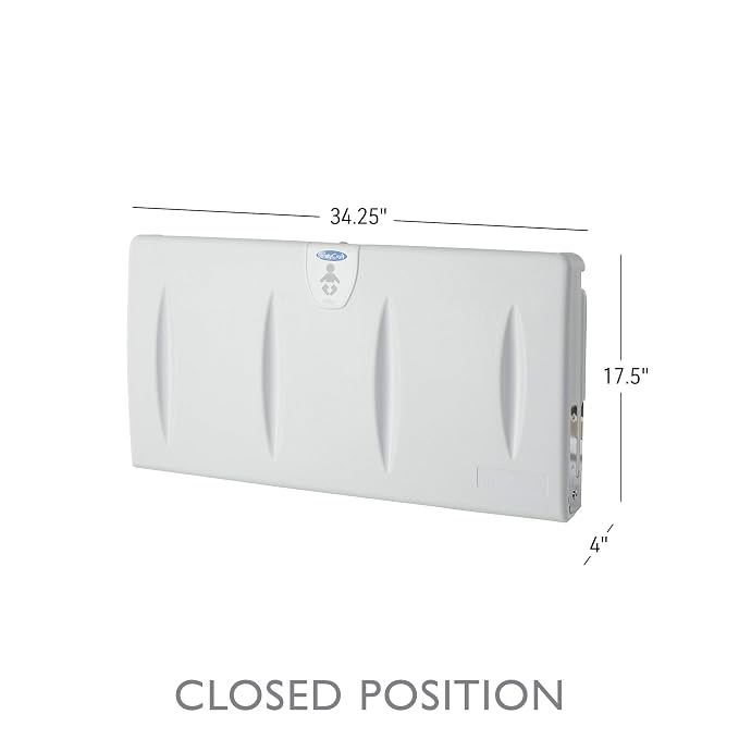 SafetyCraft Horizontal Wall-Mounted Baby Diaper Changing Station - Image 4