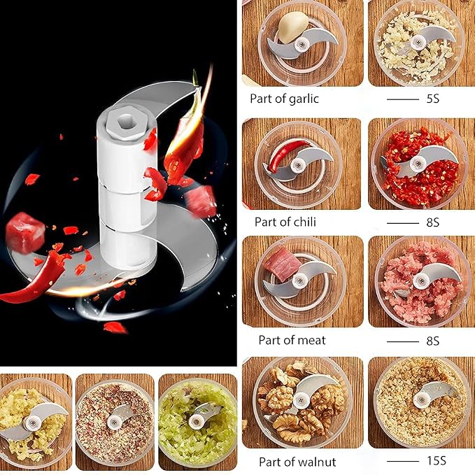 Electric Mini Garlic Chopper, Food Processor, Portable Cordless Garlic Mincer - Image 2