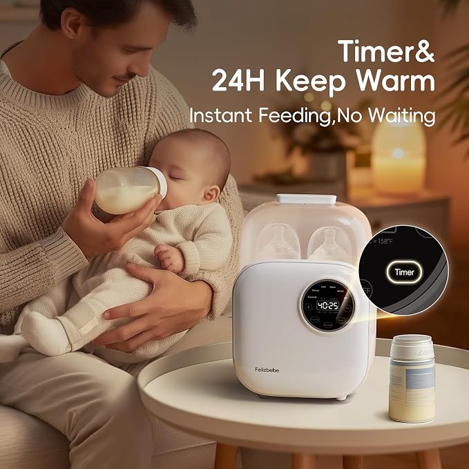 Baby Bottle Warmer, Felizbebe 10-in-1 Double Bottle Warmer - Image 7