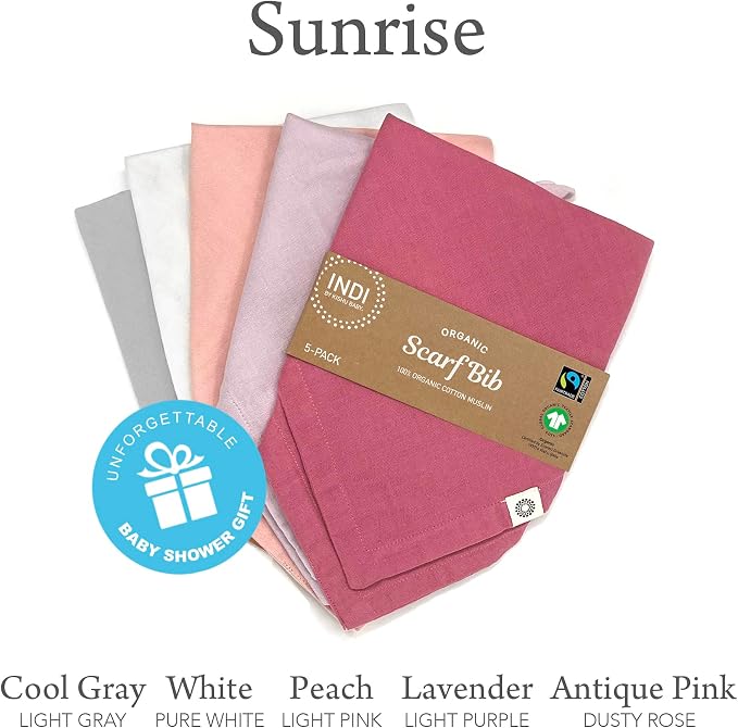 Kishu Baby Indi Organic Baby Bandana Bibs – Fairtrade 4-Way Reversible Drool - Image 7