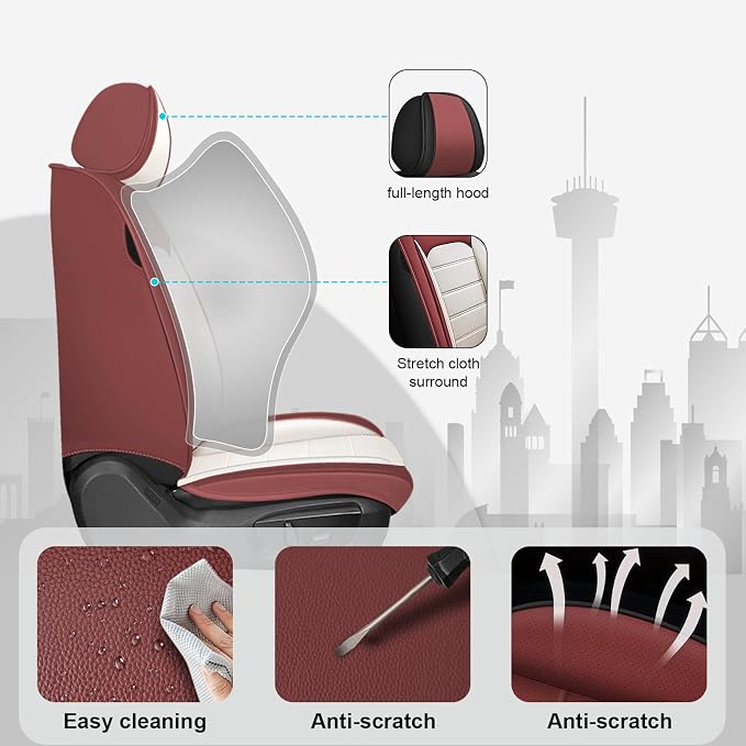JOJ Car Seat Cover Fit for Toyota Highlander 2001-2025, 7 Seat Car Seat Cover - Image 6