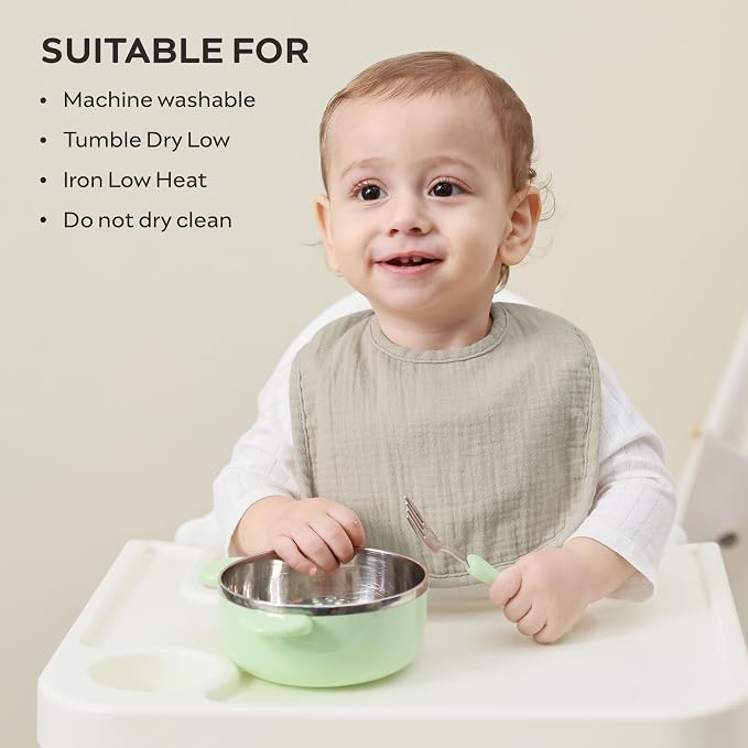 JELLYMONI 8 Pack Muslin Drool Bibs - Image 4