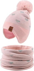 JANGANNSA Knitted Baby Hat Scarf Set Winter Warm Boys Girls Beanie Fleece by JANGANNSA