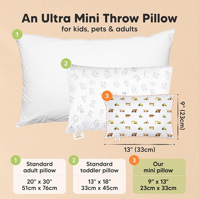 Mini Toddler Pillow with Pillowcase - Image 2