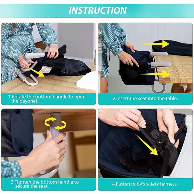 Hook On High Chair, Fast Table Clip-on High Chair, Fold-Flat Storage, Portable - Image 7