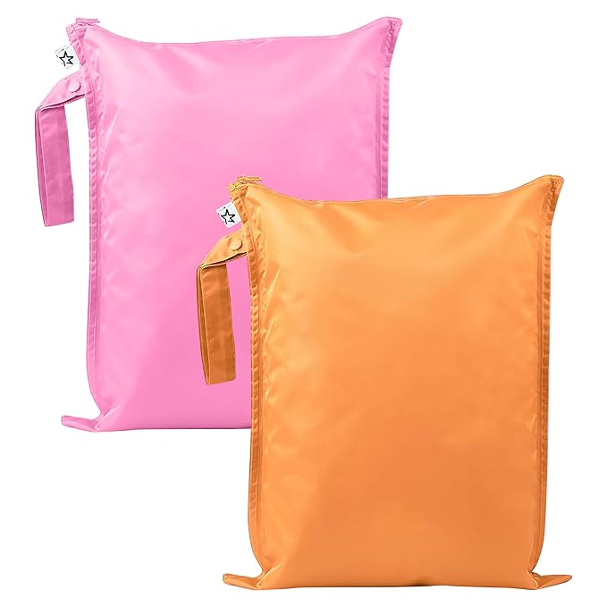 Tiny Twinkle Wet Dry Bag – 2 Pack Reusable Waterproof & Mess Proof Wet Bags by TinyTwinkle