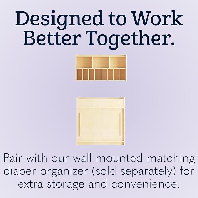 Foundations SafeGlide Daycare Changing Table, Durable Wood Construction - Image 9