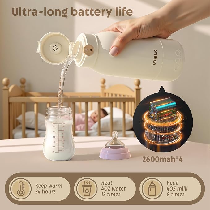 Portable Bottle Warmer for Travel, 17.5 OZ Large Capacity Baby Milk Warmer for - Image 5