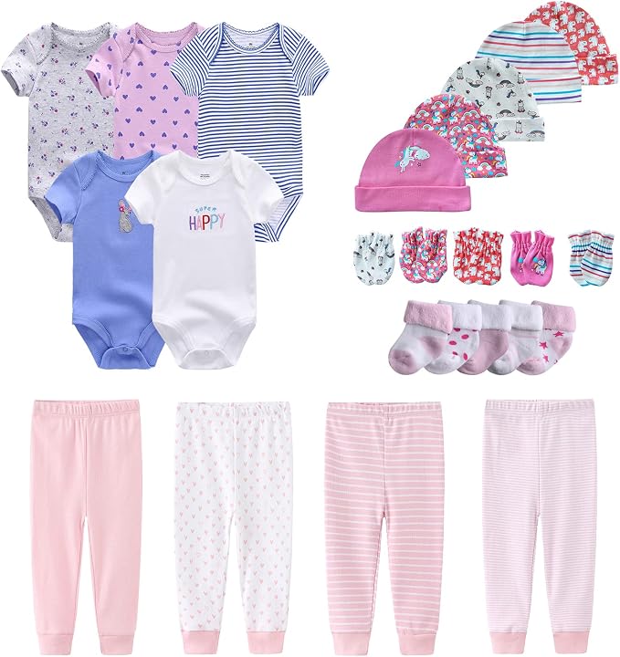 Newborn Layette Gift Set Bodysuits Pants by MAMIMAKA