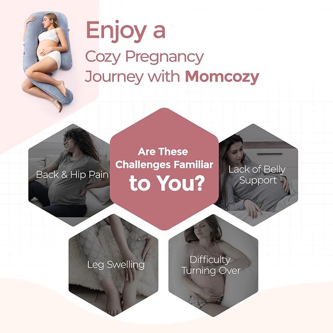 Momcozy Pregnancy Pillow for Sleeping, Dreamlign U Pro Maternity Pillow - Image 9