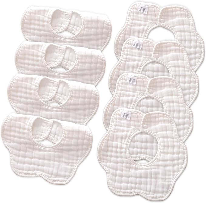 Muslin Baby Bibs for Drooling and Teething Newborn Drool Bibs for Baby Girl Boy by DOSMINE