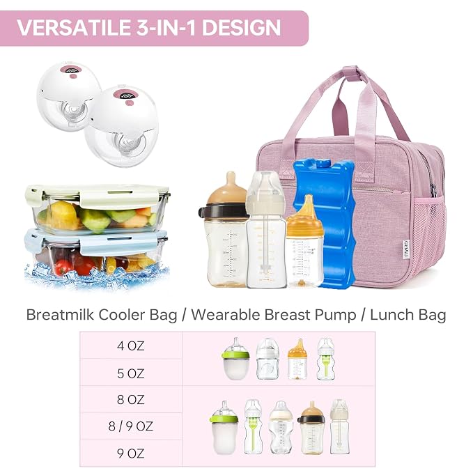 Breastmilk Cooler Bag with Ice Pack, Fits 6 Baby Bottles Up to 9 Ounce Breast - Image 5