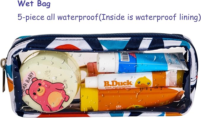 TSA Approved 5-Piece Diaper Bag Organizer Pouch Set Clear Waterproof TPU Kids - Image 4