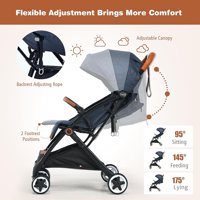 BABY JOY Lightweight Baby Stroller, Compact Toddler Travel Stroller - Image 5
