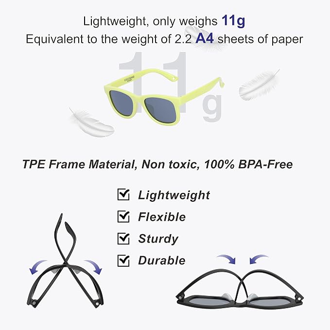 COCOSAND Flexible Baby Sunglasses - Image 3