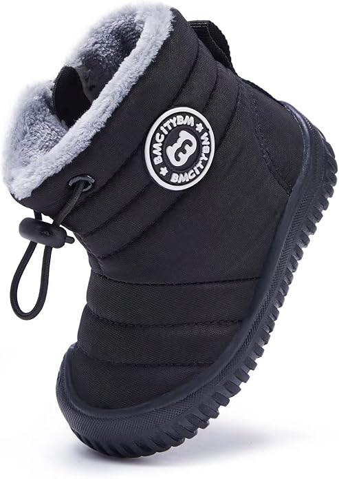 BMCiTYBM Toddler Baby Snow Boots Winter Shoes Boys Girls Cold Weather Baby Faux - Image 3