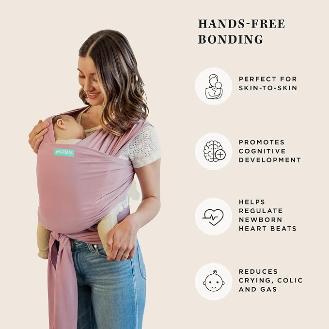 Moby Baby Wrap Carrier Classic for Newborns to Toddlers, Infant Sling Carrier - Image 5