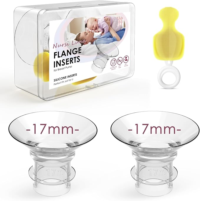 Flange Inserts 17mm for 24mm Flange/Shield, Flange Sizing Kit Silicone Flange by NursiLuna