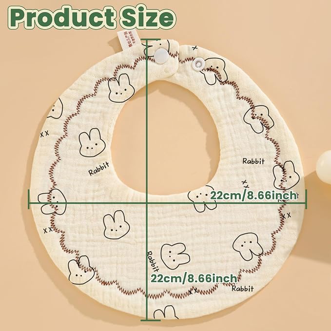 EllieHouse Baby Bibs for Girls Boys 10Pack Muslin Drool Teeth Drooling Teething - Image 3