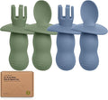 KeaBabies 4-Pack Silicone Baby Spoons and Forks Set by KeaBabies