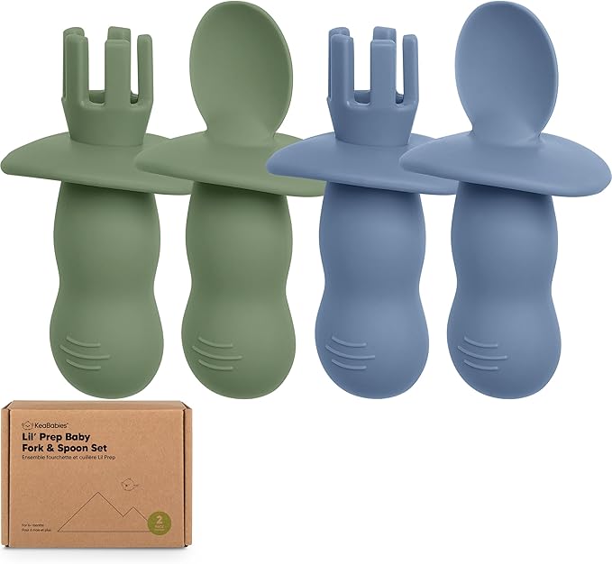 KeaBabies 4-Pack Silicone Baby Spoons and Forks Set by KeaBabies