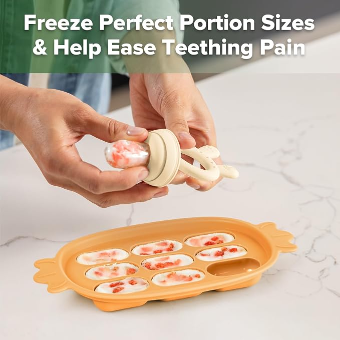 Haakaa Baby Fruit Food Feeder & Silicone Freezer Nibble Tray Combo - Image 3
