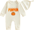 Newborn Infant Baby Boy Halloween Outfit Little Pumpkin Embroidery Romper by Doqcey