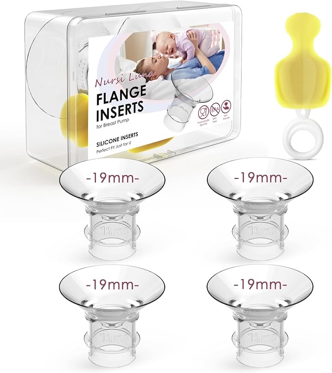 Flange Insert 15mm 4PCS for 24mm Flange/Shield, Flange Sizing Kit Silicone by NursiLuna