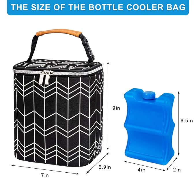 BreastMilk Cooler Bag with Ice Pack Fits 4 Baby Bottles Up to 9 Ounce, Baby - Image 6