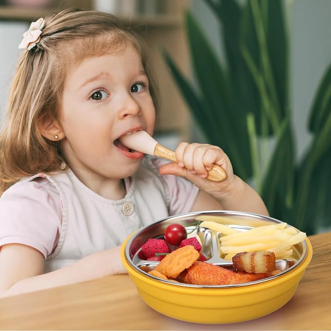 Nuogo 2 Pcs Stainless Steel Baby Suction Plates - Image 5