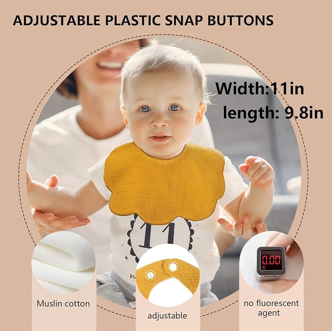 Baby Bibs Muslin Drool Teething Drooling Bibs - Image 3