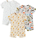 3-Pack 100% Cotton Baby Boy Rompers, 0-24Months Short Sleeve Toddler Romper by Thisisminicocos