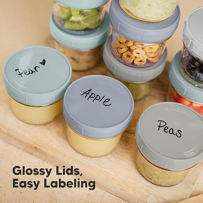 KeaBabies 6pk 4oz Glass Baby Food Containers - Image 6