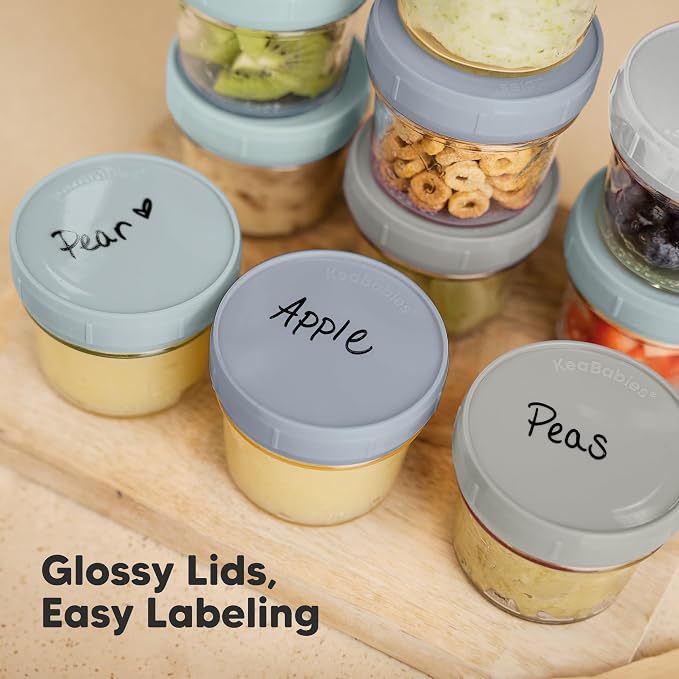 KeaBabies 12pk 4oz Glass Baby Food Containers - Image 6