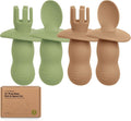 KeaBabies 4-Pack Silicone Baby Spoons and Forks Set by KeaBabies