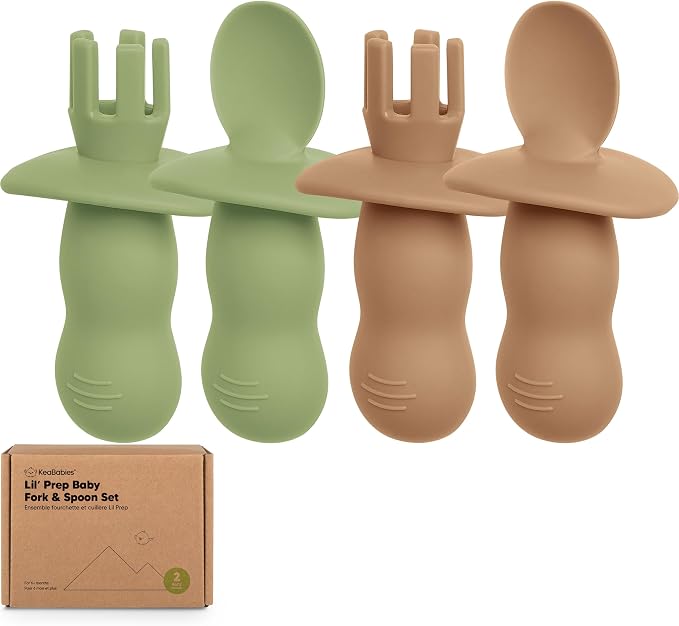 KeaBabies 4-Pack Silicone Baby Spoons and Forks Set by KeaBabies
