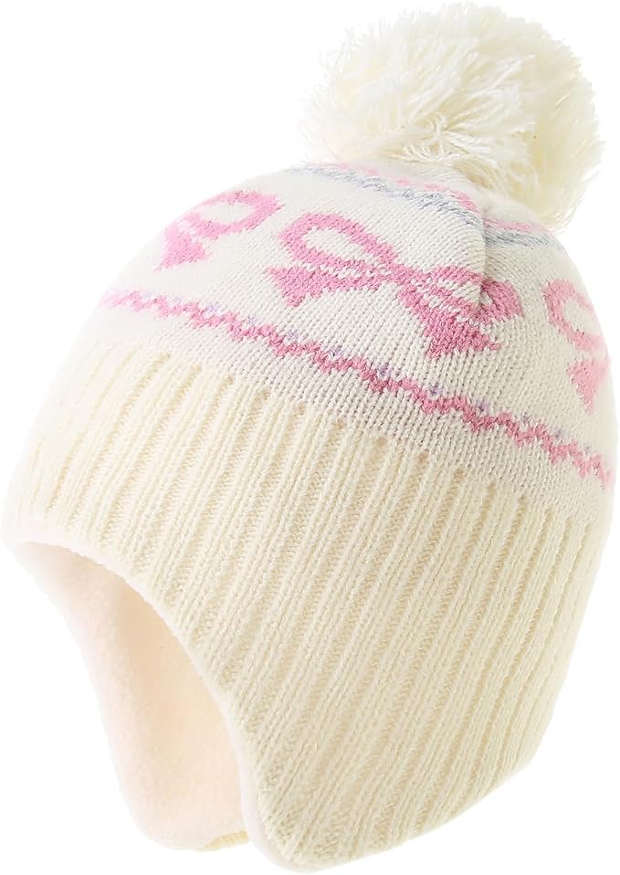 Moon Kitty Baby Girls Earflaps Knit Hats Infant Baby Beanies6-12Months by Moon+Kitty