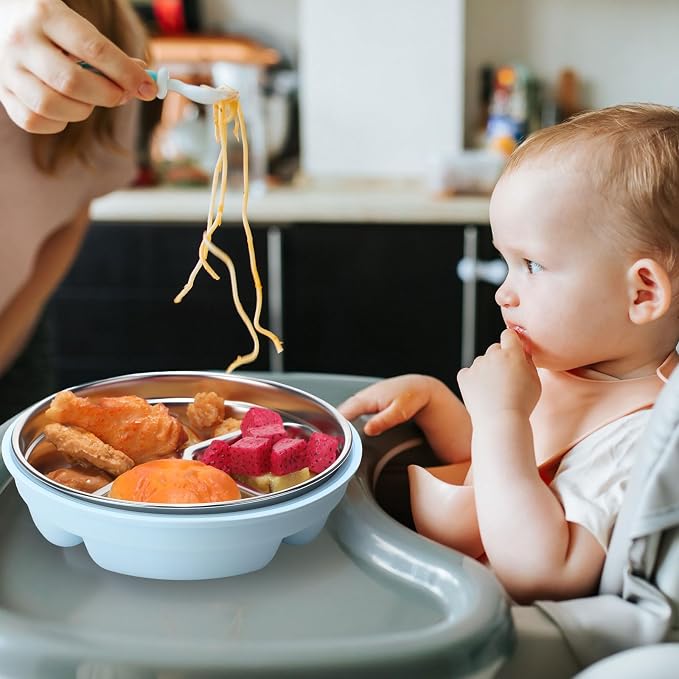Nuogo 1 Pcs Stainless Steel Baby Suction Plates - Image 5