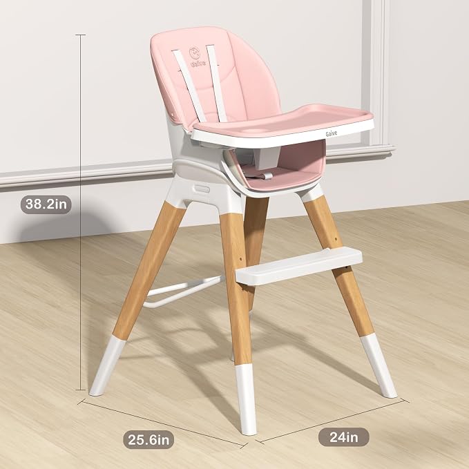 8 in 1 Highchair, Convertible Wooden Baby High Chair - Image 7