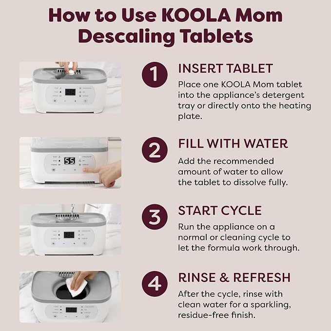 KOOLA Mom Descaling Tablets for Baby Bottle Washer Sterilizers & Warmers - Image 3