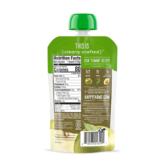 Happy Baby Organics Stage 2 Baby Food Pouches, Gluten Free, Vegan & Healthy - Image 7
