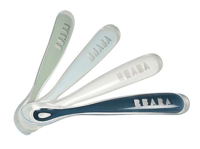 BEABA Baby's First Foods Spoon Set, Original Silicone Baby Spoons, Baby by BEABAUSA