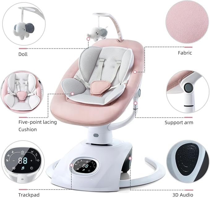 Baby Swing for Infants Electric Automatic Multi Motion Newborn for Girl & Boy - Image 5