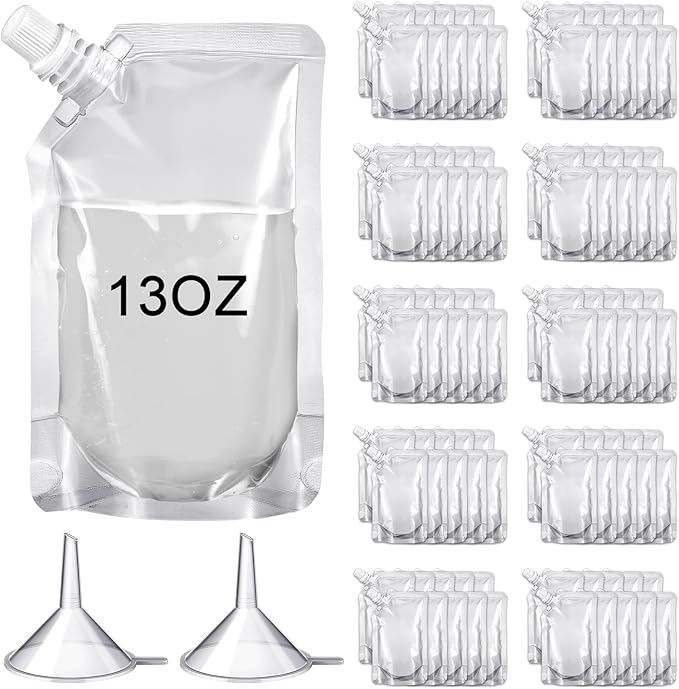 Meanplan 100 Pcs Plastic Pouches Bulk Reusable Squeeze Pouches Clear Plastic by Meanplan